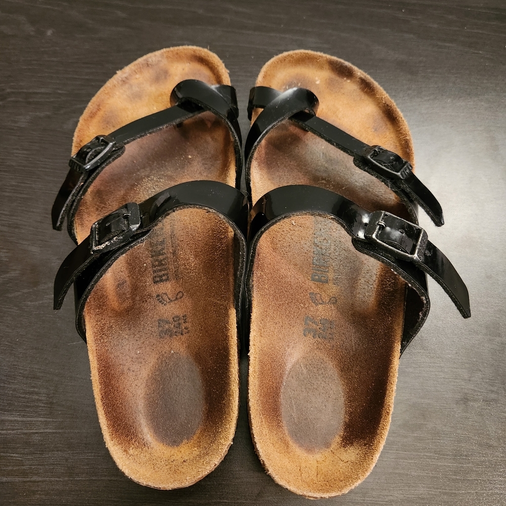 Birkenstock Mayari Birko-Flor Patent Leather Sandals Size 6
